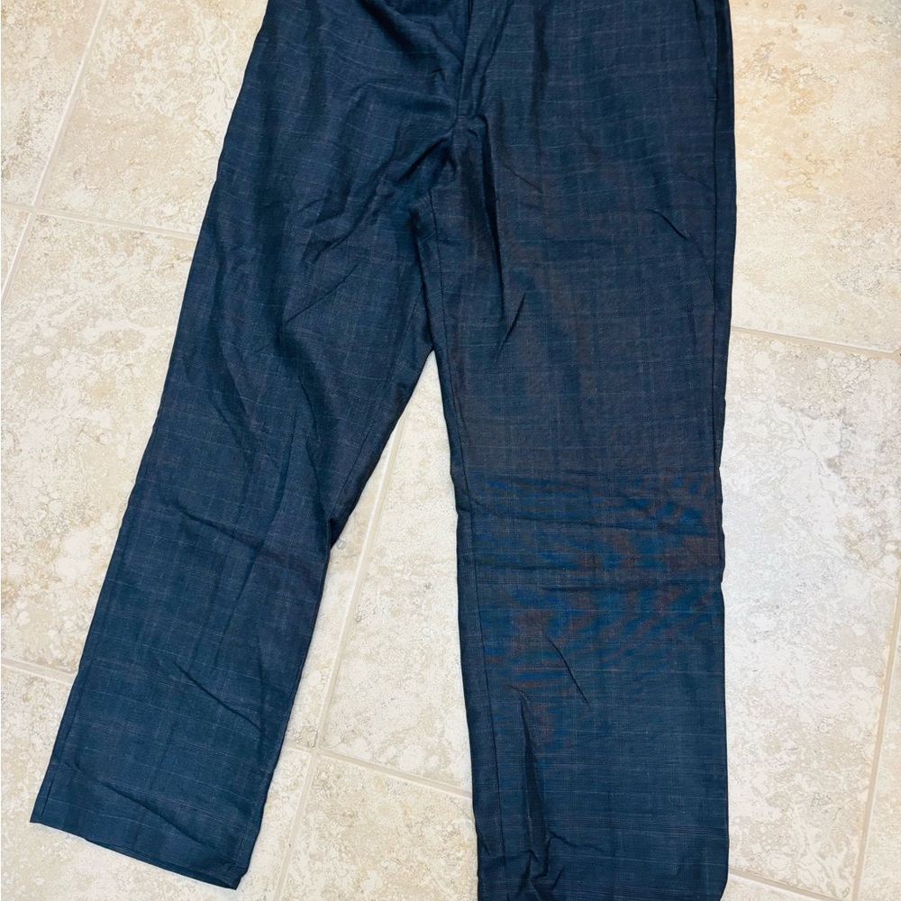Banana Republic Men's Classic Blue Grey Checkered Pants - Standard Fit